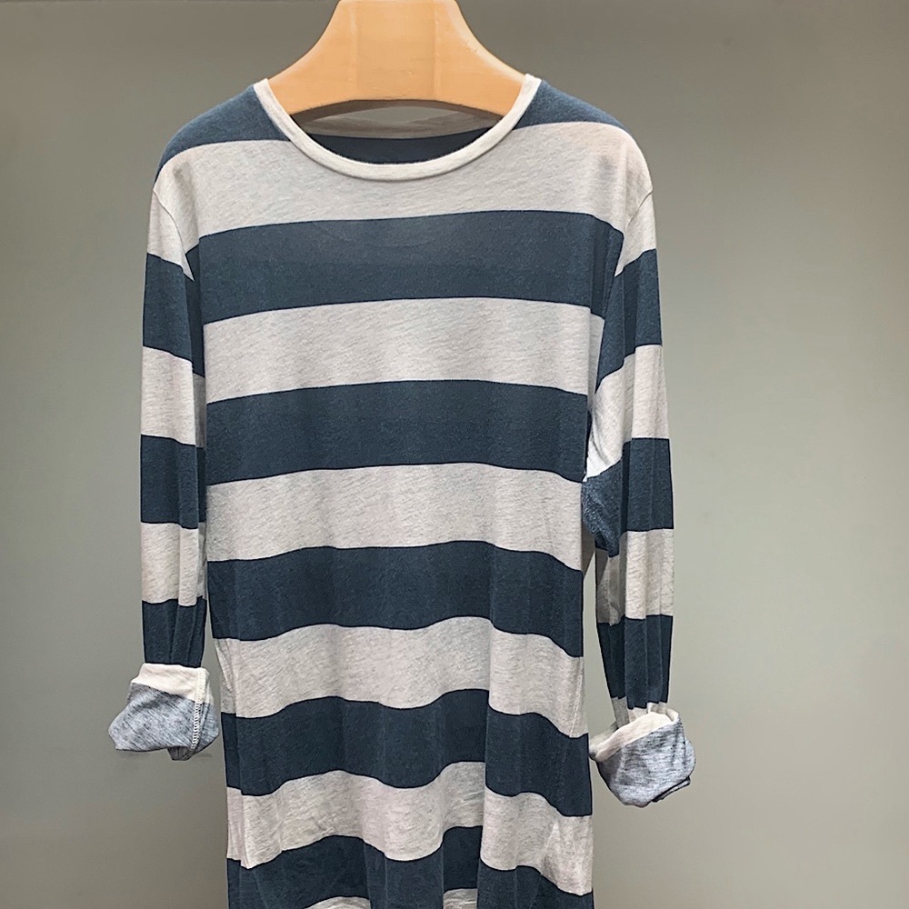 Size M | Nautical Style Striped Long Sleeve TShirt